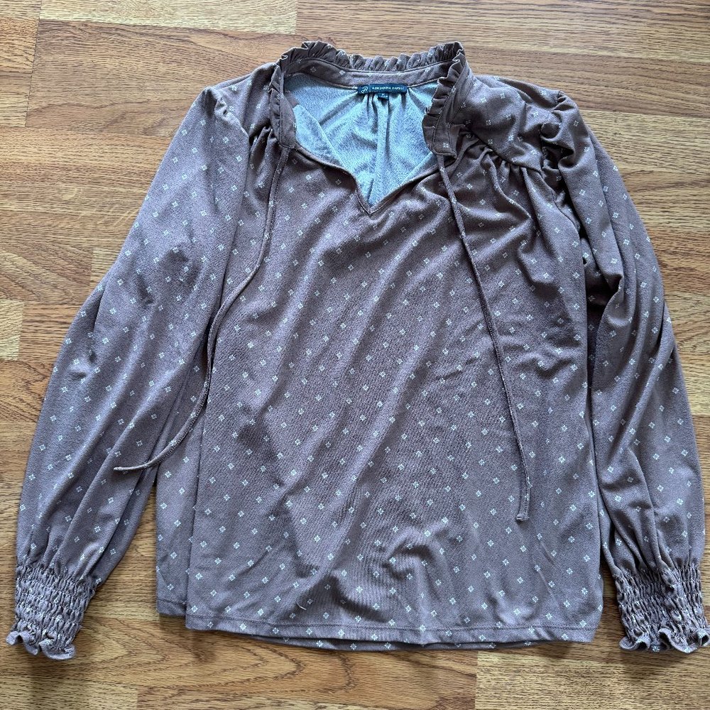 Designer Adrianna Papell brown blouse